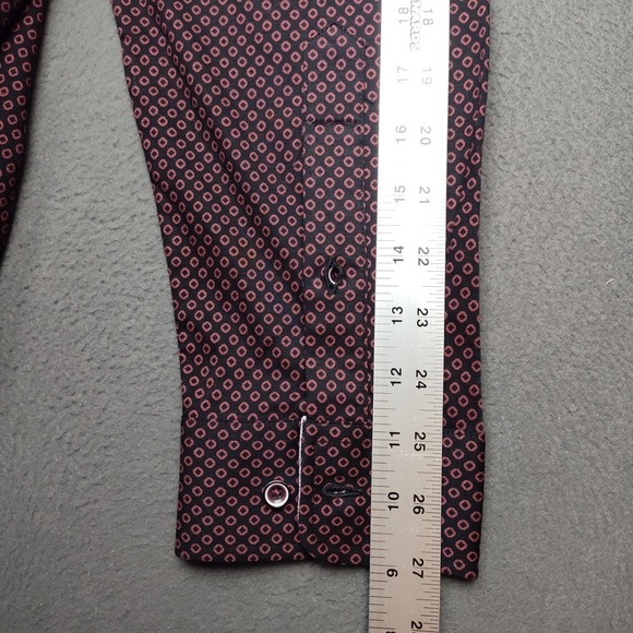 Buttercloth Shirt Mens Extra Large Geometric Flip Cuff Long Sleeve Button Up - Picture 11 of 12